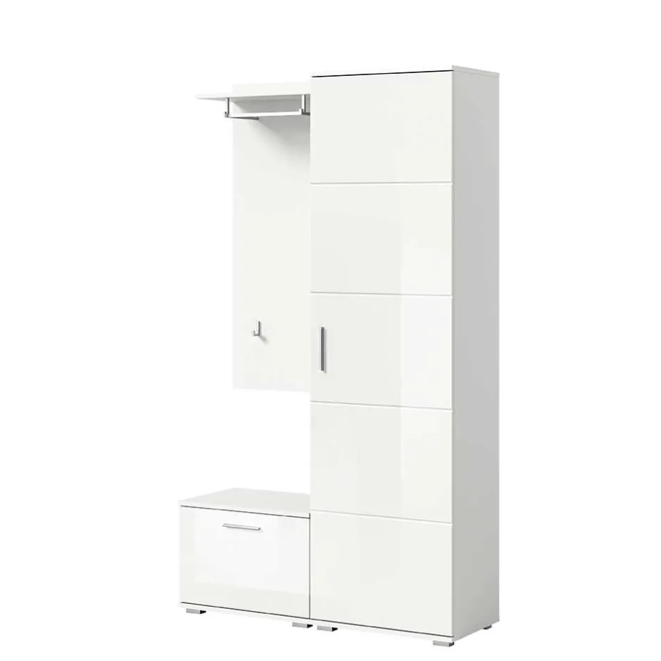 Weiße Garderobenmöbel aus Holzwerkstoff - Rugova^Wohnen Clearance