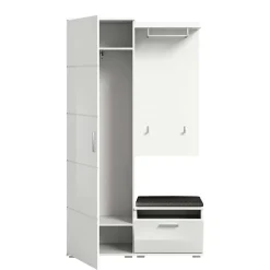 Weiße Garderobenmöbel aus Holzwerkstoff - Rugova^Wohnen Clearance