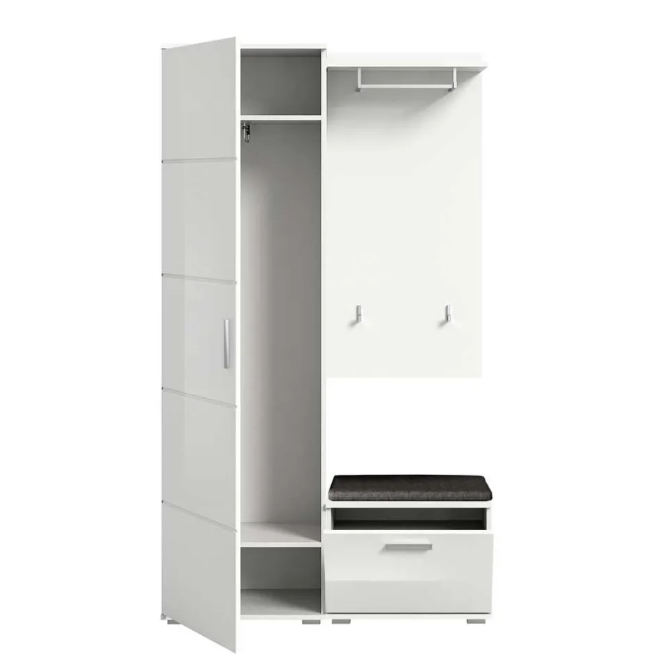 Weiße Garderobenmöbel aus Holzwerkstoff - Rugova^Wohnen Clearance