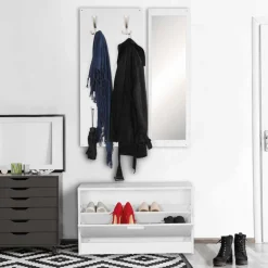 Weiße Garderobenmöbel Set - Mats (dreiteilig)^Wohnen Best