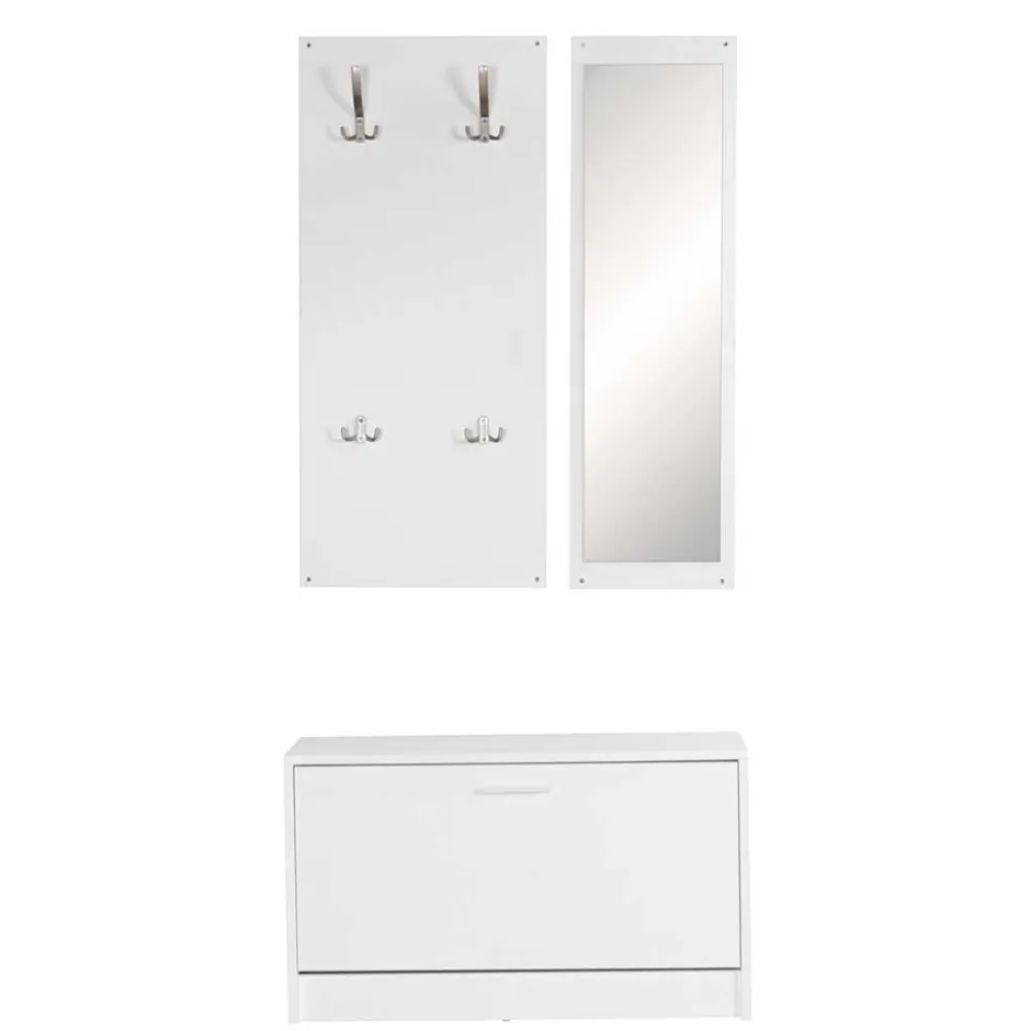 Weiße Garderobenmöbel Set - Mats (dreiteilig)^Wohnen Best