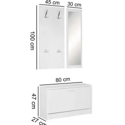 Weiße Garderobenmöbel Set - Mats (dreiteilig)^Wohnen Best