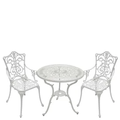 Weiße Gartenmöbel aus Metall Aluminium - Leano (dreiteilig)^Wohnen Best