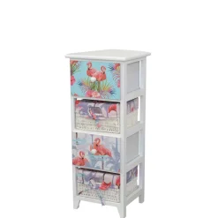 Wohnen Weiße Hochkommode im Flamingo Style - Vivossa