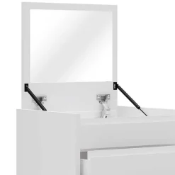 Weiße Hochkommode mit Spiegel aufklappbar - Ricks^Wohnen New