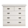 Wohnen Weiße Kiefernholz Kommode mit Metallgriffen - Satumare