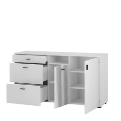 Wohnen Weiße Kombi-Kommode mit 1,50 m Breite - Dualkos