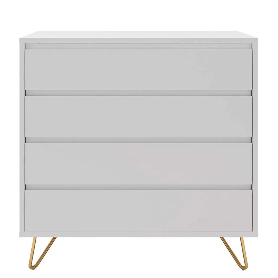 Wohnen Weiße Kommode mit niedrigen Haarnadel Beinen - Vair