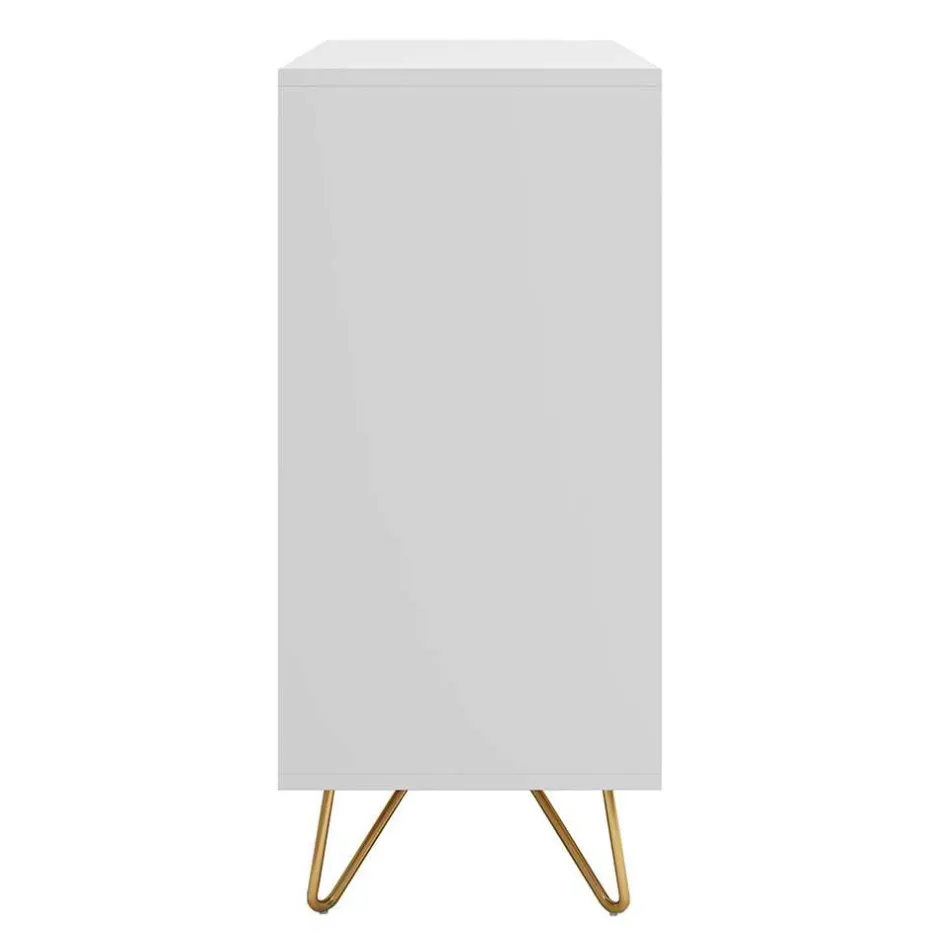 Wohnen Weiße Kommode mit niedrigen Haarnadel Beinen - Vair