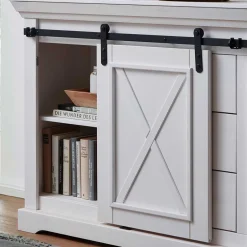 Wohnen Weiße Kommode mit Schiebetür & Schubladen - Kuito