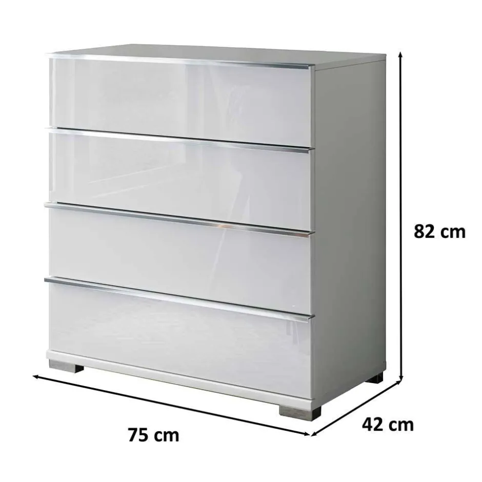 Weiße Kommode mit vier Schubladen - Rocca^Wohnen Online