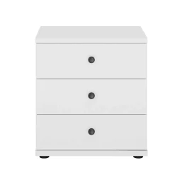 Wohnen Weiße Nachtkommode mit drei Schubladen - Flinn