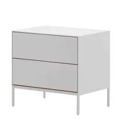 Weiße Nachtkommode mit zwei Schubladen - Dresconio^Wohnen Sale