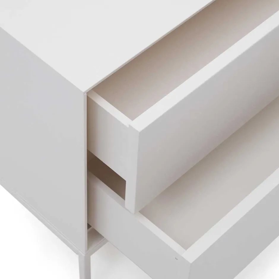 Weiße Nachtkommode mit zwei Schubladen - Dresconio^Wohnen Sale