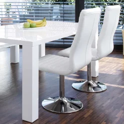 Wohnen Weiße Stühle drehbar - Basel (4er Set)