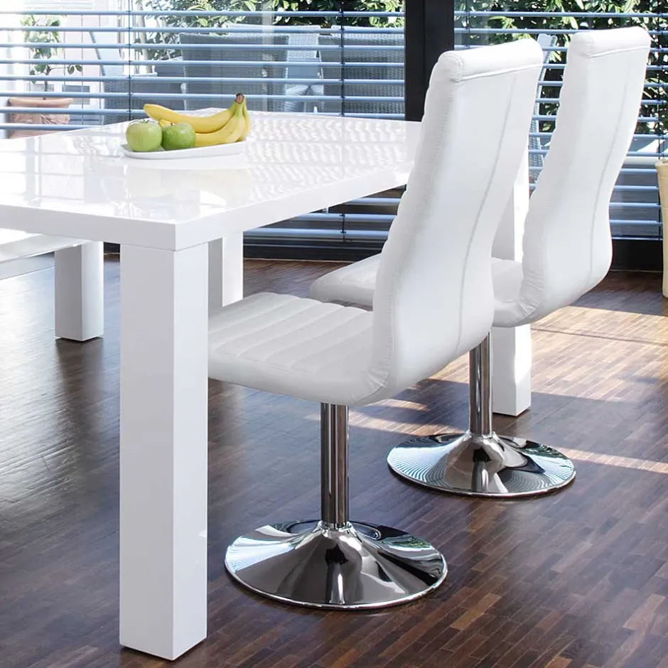 Wohnen Weiße Stühle drehbar - Basel (4er Set)