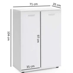 Weiße Türen Kommode 104 cm hoch - Luan^Wohnen New