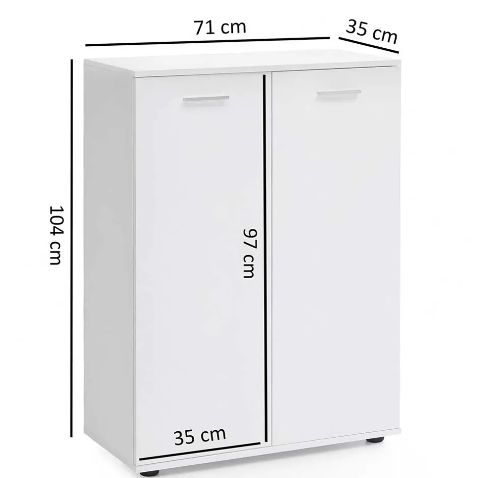 Weiße Türen Kommode 104 cm hoch - Luan^Wohnen New