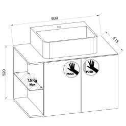 Wohnen Weiße Waschkommode für die Wandmontage - Ziovarica