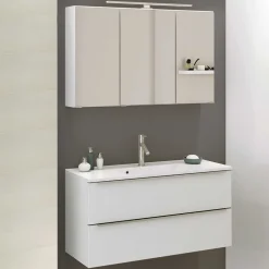 Wohnen Weiße Waschkonsole & Spiegelschrank - Livendas (zweiteilig)