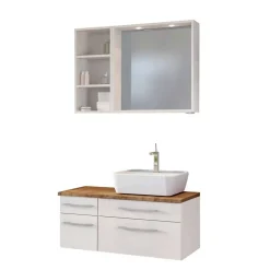 Weiße Waschtisch Möbel komplett - Enwicos (dreiteilig)^Wohnen Discount