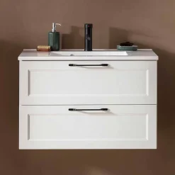 Wohnen Weiße Waschtischkonsole mit Einlassbecken - Gyatso