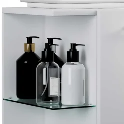 Wohnen Weiße Waschtischkonsole mit zwei Fächern & Tür - Ziovarica