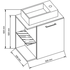 Wohnen Weiße Waschtischkonsole mit zwei Fächern & Tür - Ziovarica