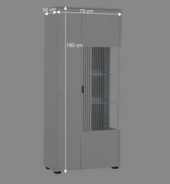 Wohnen Weiße Wohnzimmerschränke & Wandboard im Set - Dualkos (vierteilig)