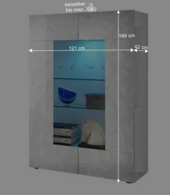 Weiße Wohnzimmervitrine in Hochglanz - Vovasoma^Wohnen New