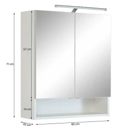 Wohnen Weißer Bad Spiegelschrank mit Regalfach - Skiranov
