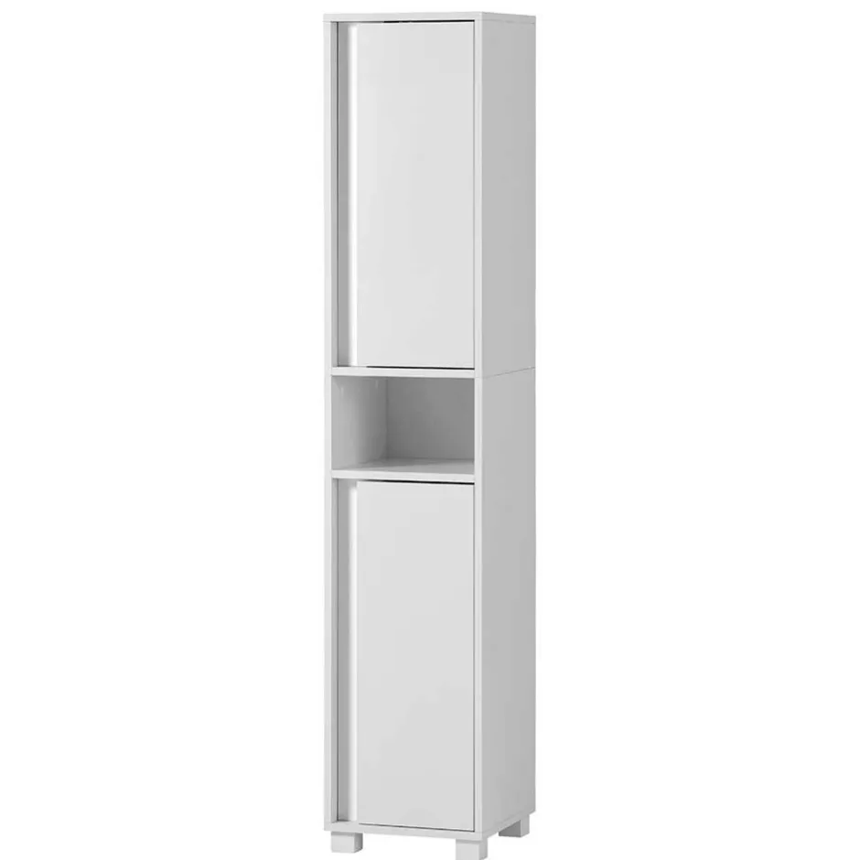 Wohnen Weißer Badezimmerschrank 165 cm hoch - Seriacus