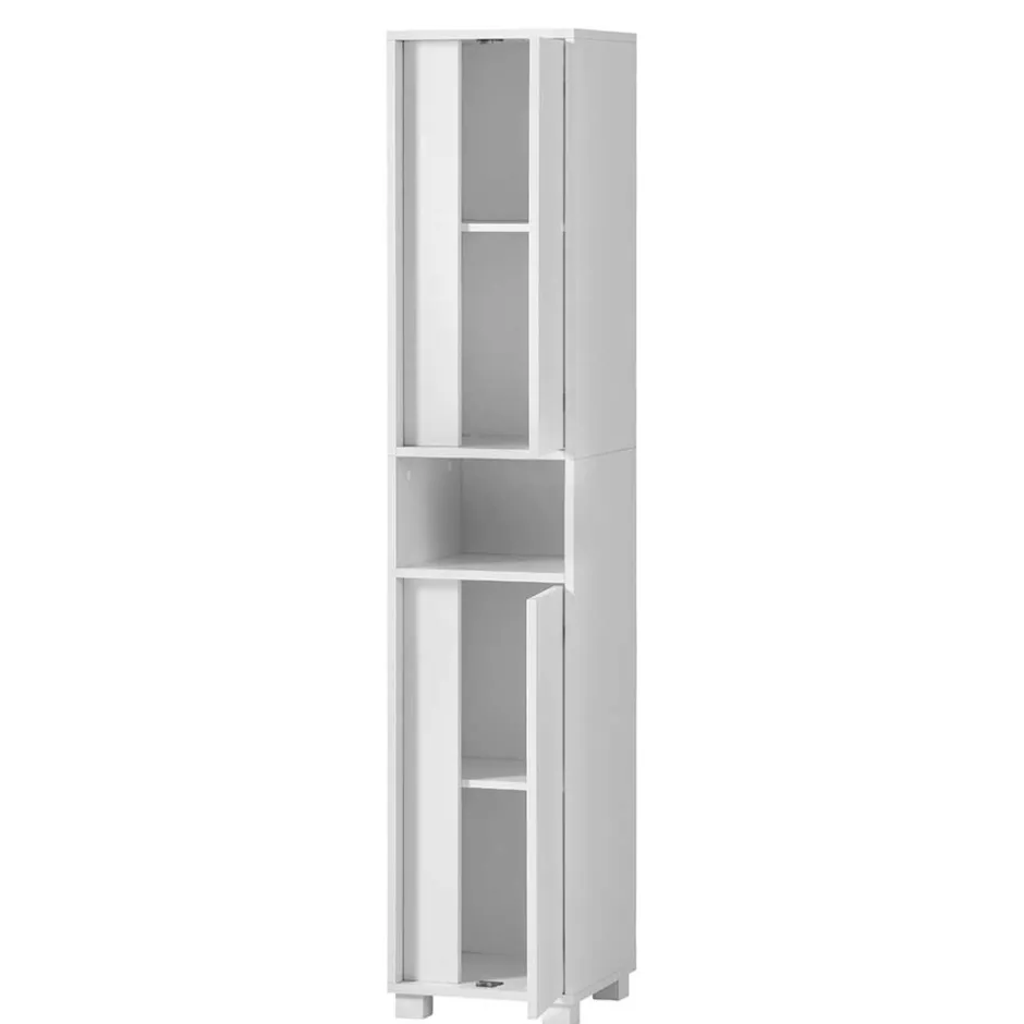 Wohnen Weißer Badezimmerschrank 165 cm hoch - Seriacus