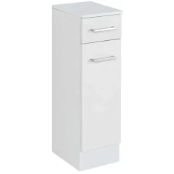 Weißer Badschrank mit Sockel Fuß - Skiranov I^Wohnen Discount