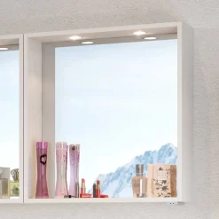 Wohnen Weißer Badspiegel mit Ablage & LED - Enwicos