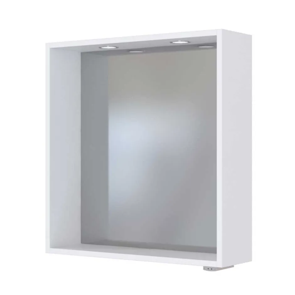 Wohnen Weißer Badspiegel mit Ablage & LED - Enwicos