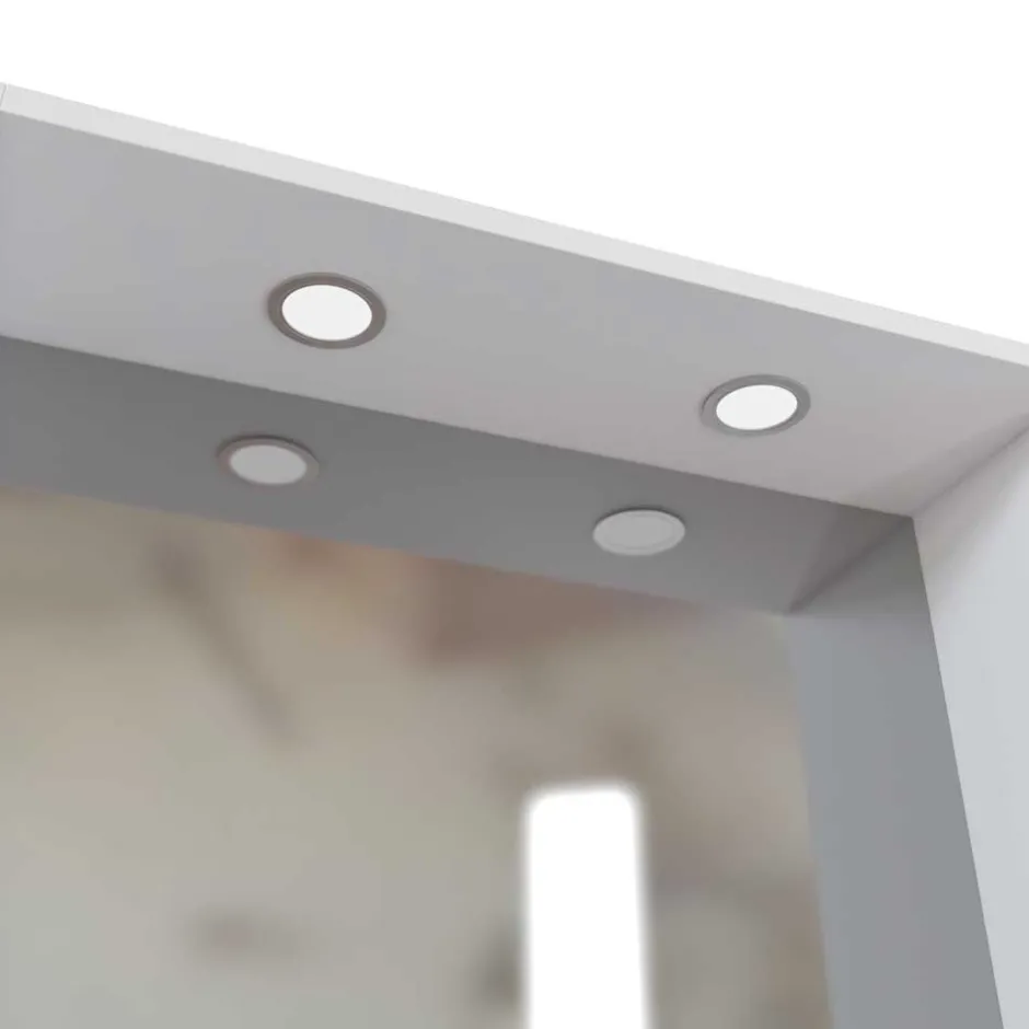 Wohnen Weißer Badspiegel mit Ablage & LED - Enwicos