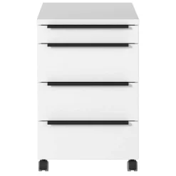 Wohnen Weißer Büro Rollcontainer mit Metallgriffen - Sparkle