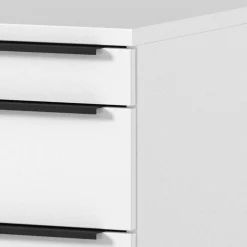 Wohnen Weißer Büro Rollcontainer mit Metallgriffen - Sparkle