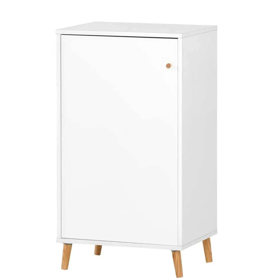 Weißer Büroschrank mit Schiebetür & Tür & Fächern - Obtin^Wohnen Best