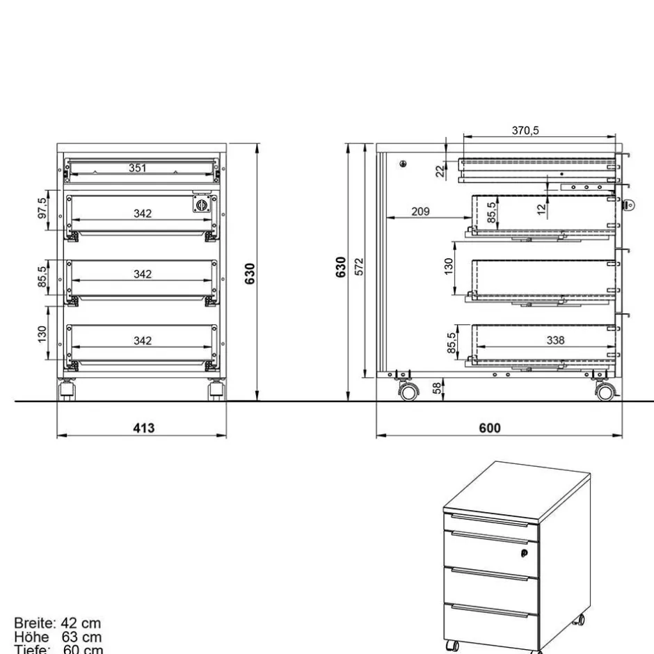 Wohnen Weißer Bürotisch manuell höhenverstellbar - Sparkle