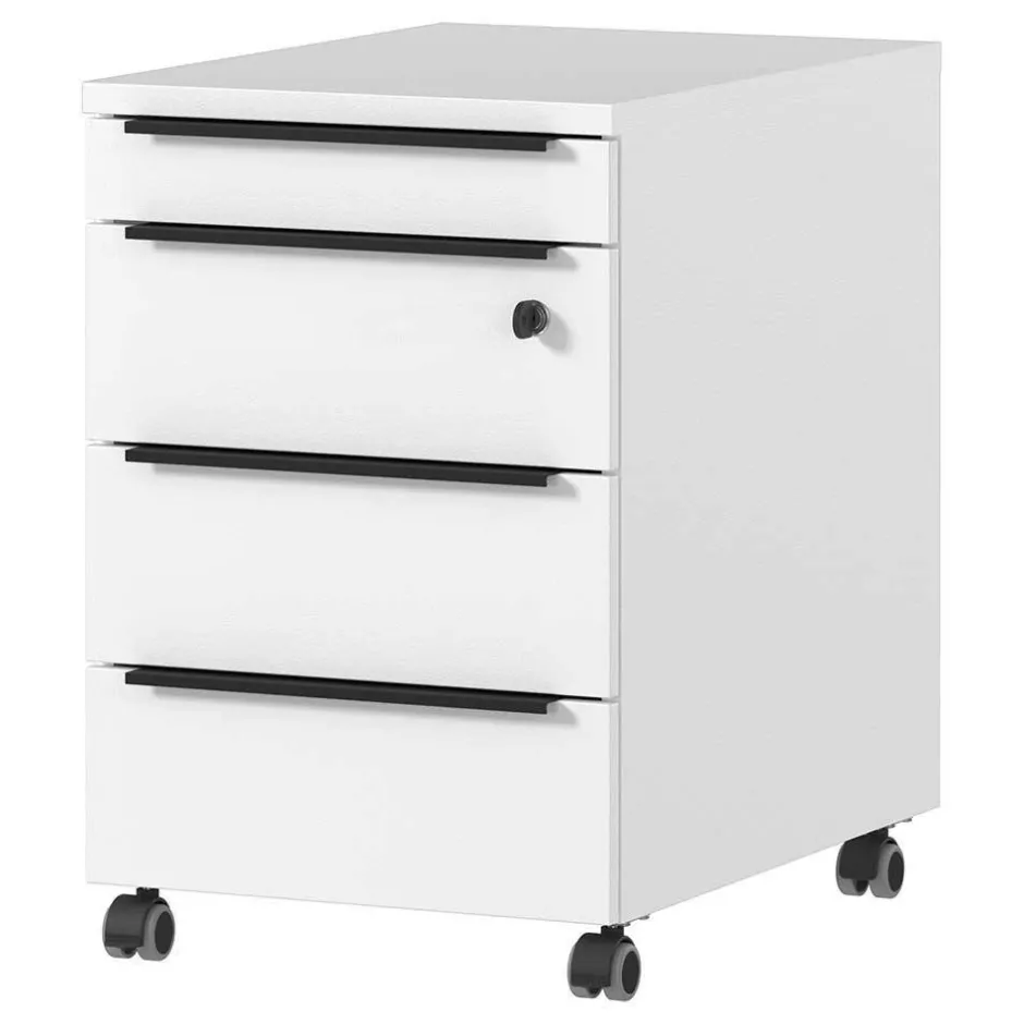 Wohnen Weißer Bürotisch manuell höhenverstellbar - Sparkle