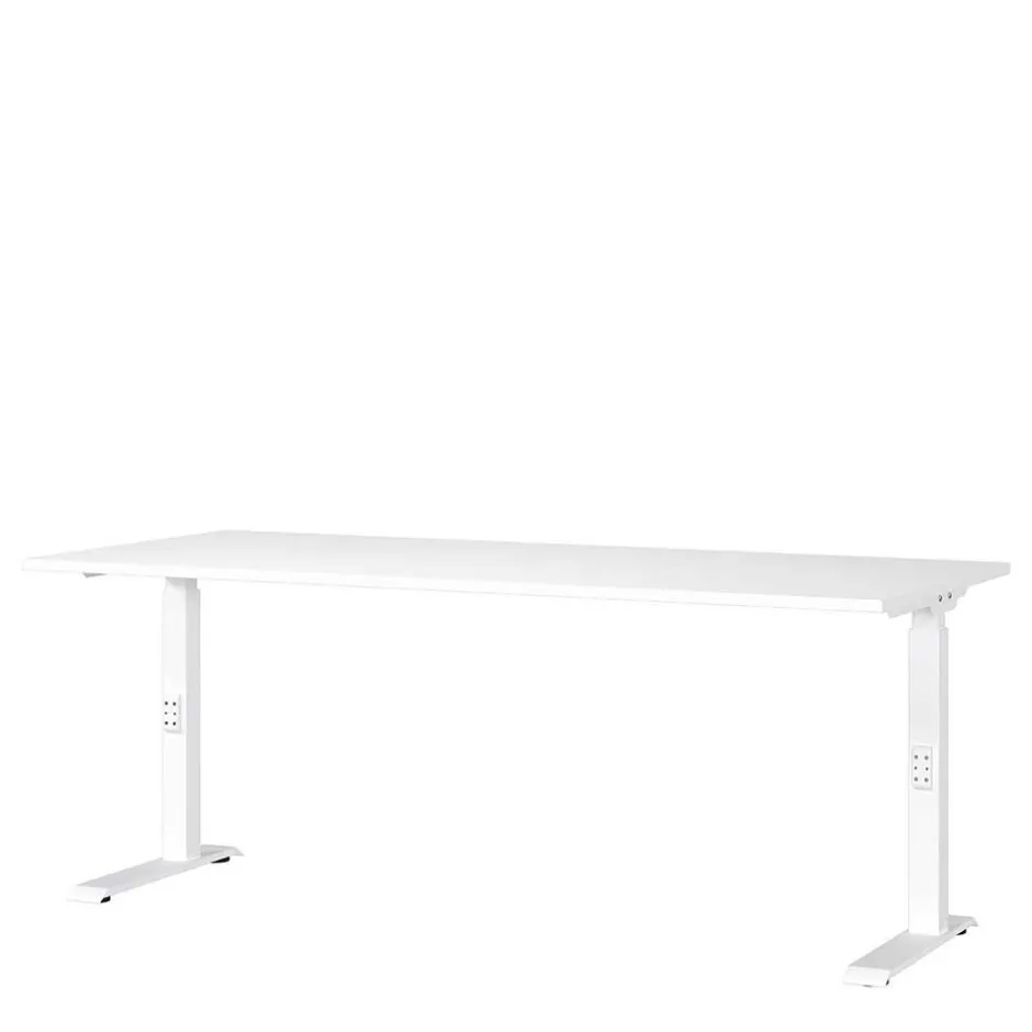 Wohnen Weißer Bürotisch manuell höhenverstellbar - Sparkle