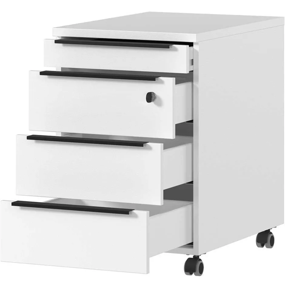 Wohnen Weißer Bürotisch manuell höhenverstellbar - Sparkle