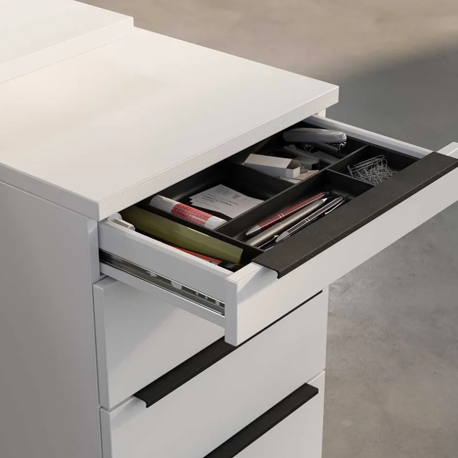 Wohnen Weißer Bürotisch manuell höhenverstellbar - Sparkle