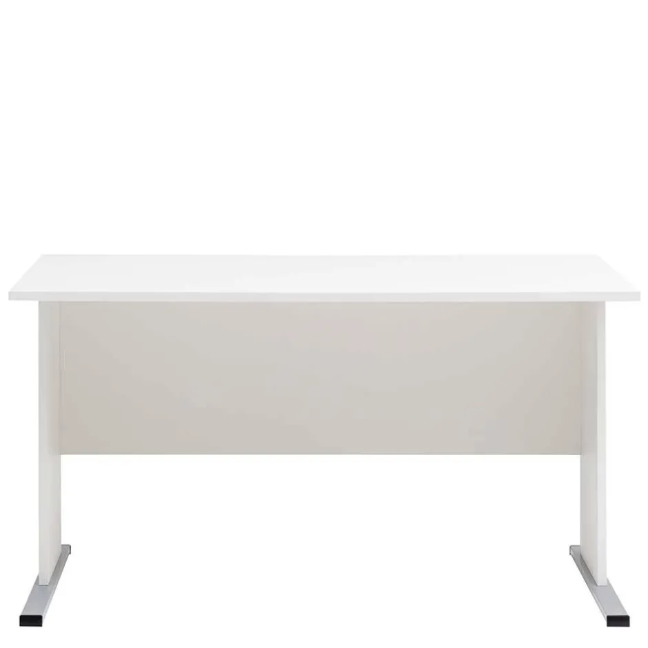 Wohnen Weißer Bürotisch mit Knieraumblende - Radiassu