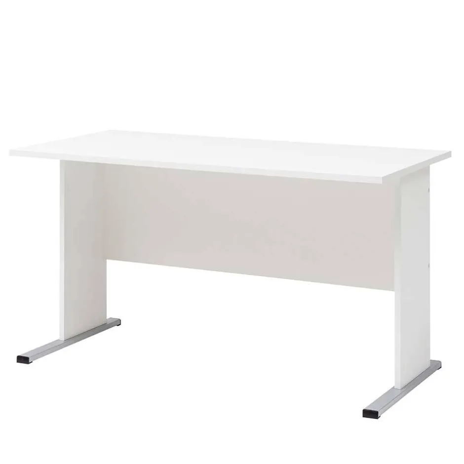 Wohnen Weißer Bürotisch mit Knieraumblende - Radiassu