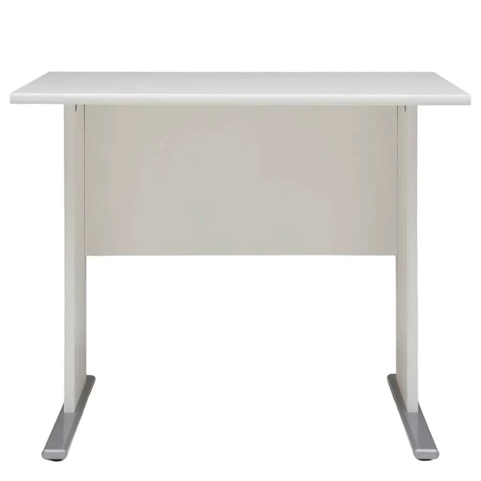 Wohnen Weißer Bürotisch mit Knieraumblende - Radiassu