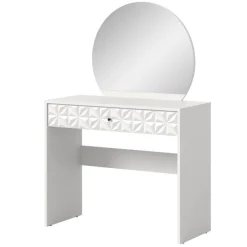 Wohnen Weißer Design-Schminktisch mit Spiegel - Ustabo