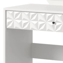 Wohnen Weißer Design-Schminktisch mit Spiegel - Ustabo